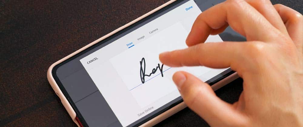 Digital signature on a phone