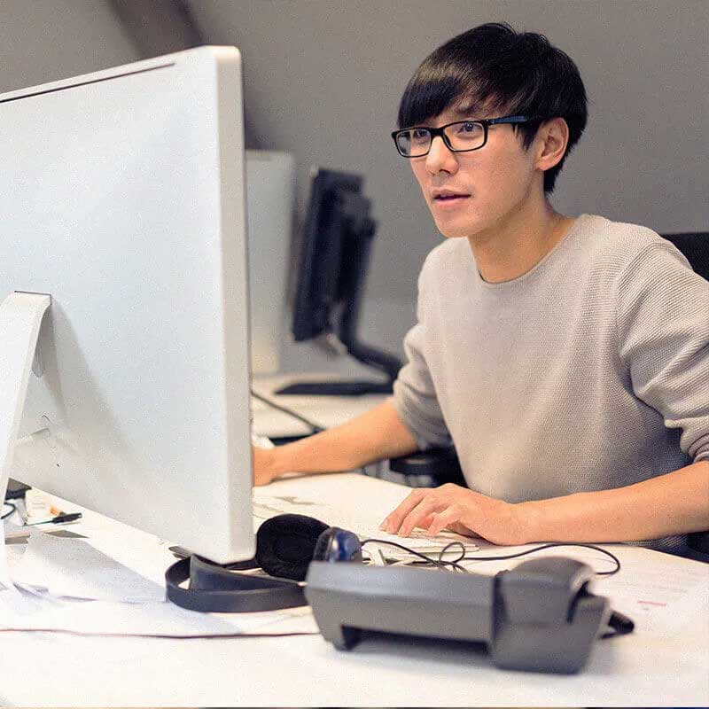 person working at computer
